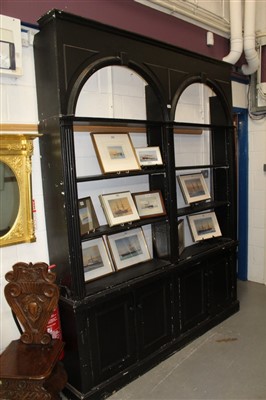 Lot 1593 - 19th century and later American black painted bookcase