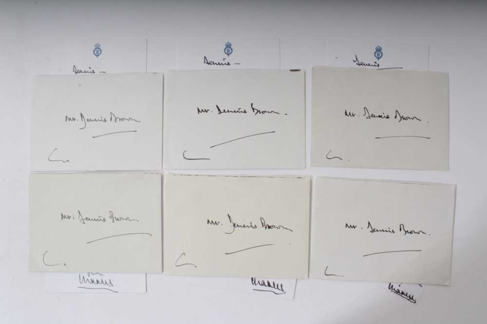 Lot 15 - HRH Prince Charles Prince of Wales, 6 signed and inscribed birthday cards to Mr Dennis Brown R.V.M.