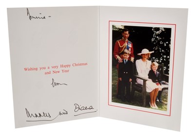 Lot 23 - TRH The Prince and Princess of Wales – signed 1989 Christmas card, inscribed, sent to Dennis Brown