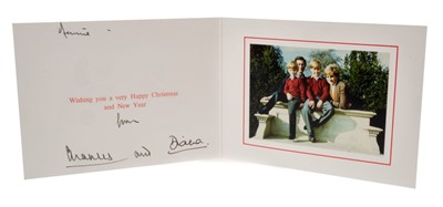 Lot 24 - TRH The Prince and Princess of Wales – signed 1990 Christmas card, inscribed, sent to Dennis Brown