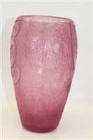 Lot 2034 - 1930s French Art Deco pink studio glass vase...