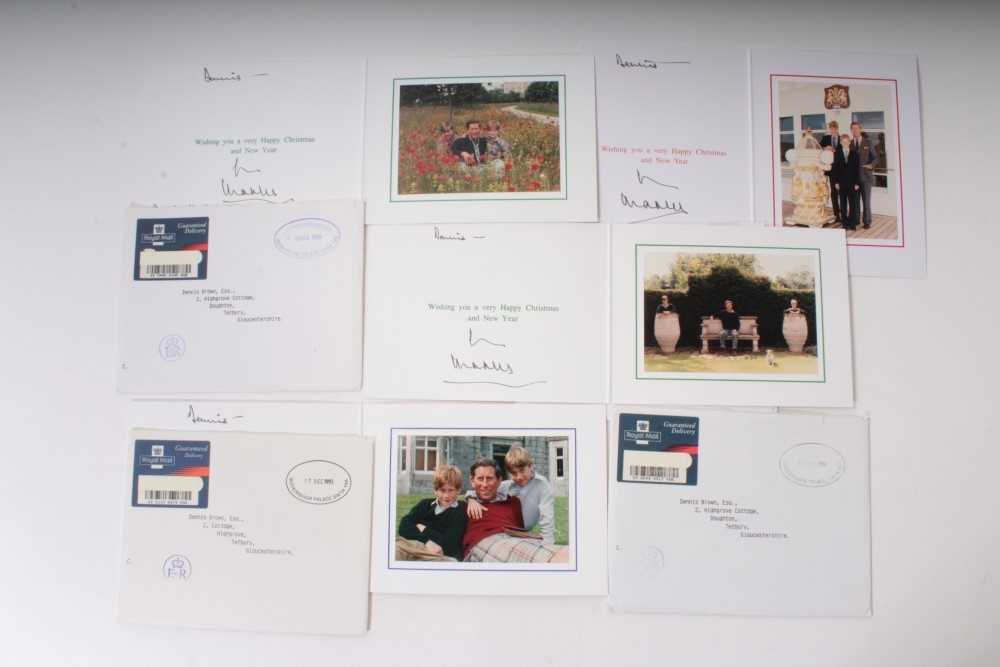 Lot 29 - HRH Prince Charles Prince of Wales, four signed, inscribed 1990s Christmas cards