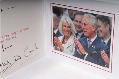Lot 33 - TRH Prince Charles Prince of Wales and Camilla Duchess of Cornwall – five 2000s signed cards