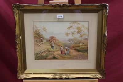Lot 106 - Bernard Foster, late Victorian watercolour - On The Dyke, Sussex, signed, in glazed gilt frame, 25cm x 35cm