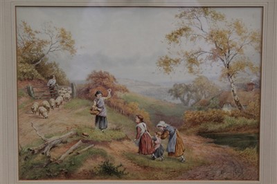 Lot 106 - Bernard Foster, late Victorian watercolour - On The Dyke, Sussex, signed, in glazed gilt frame, 25cm x 35cm
