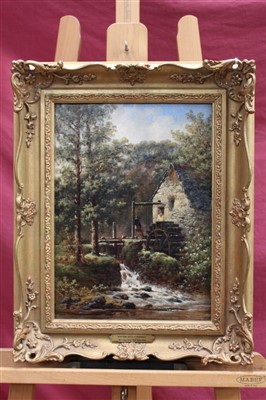 Lot 1121 - William Pitt (act.1851-1890) oil on canvas - Nottar Mill, Cornwall, signed and titled verso, in gilt frame, 37cm x 27cm