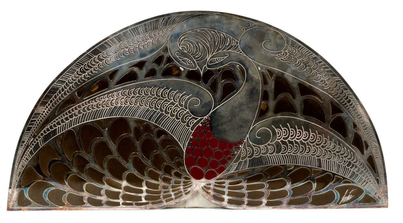 Lot 1001 - Erte (1892-1990) silvered and enamel tray