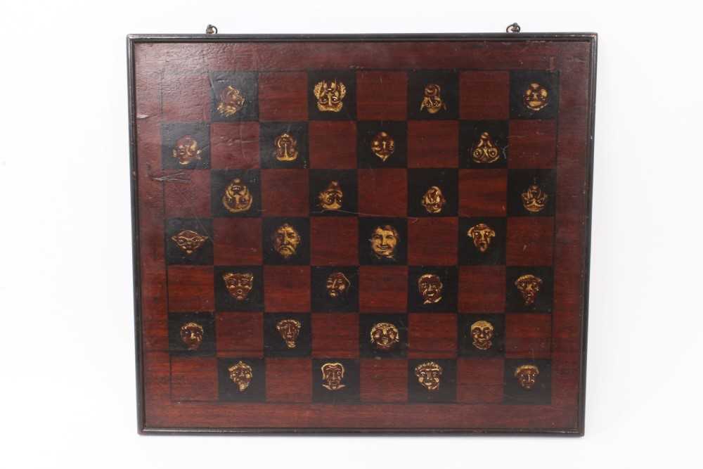 Lot 1003 - Georgian polychrome painted mahogany games board