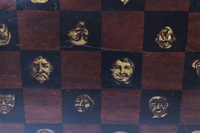 Lot 1003 - Georgian polychrome painted mahogany games board