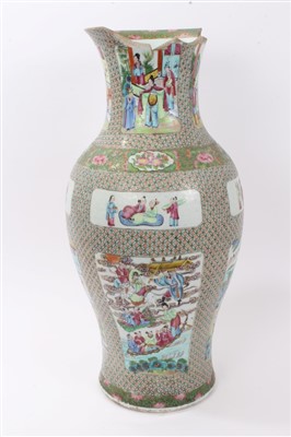 Lot 250 - 19th century Chinese Canton porcelain floor vase, 57cm