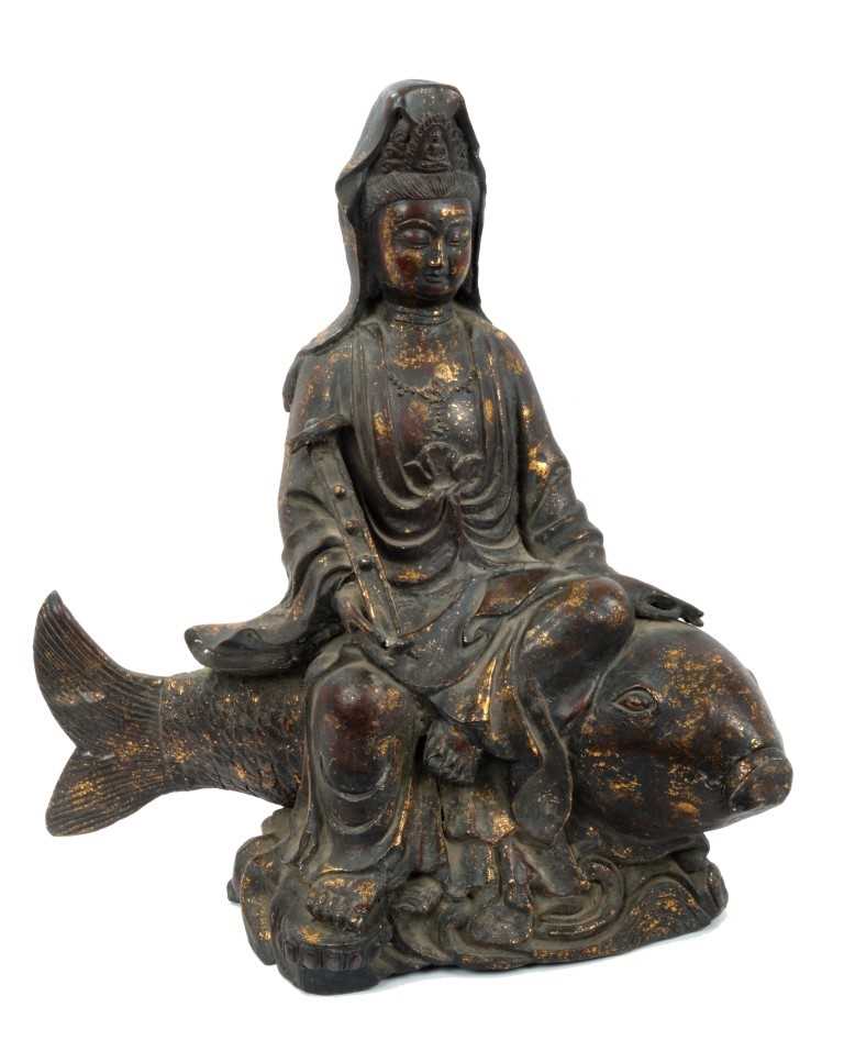 Lot 981 - Chinese bronze temple figure
