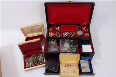 Lot 3384 - Large collection vintage costume jewellery including marcasite set jewellery