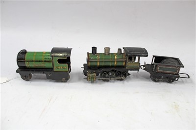 Lot 2920 - Chad Valley clock work tinplate railway loco Flying Scotsman