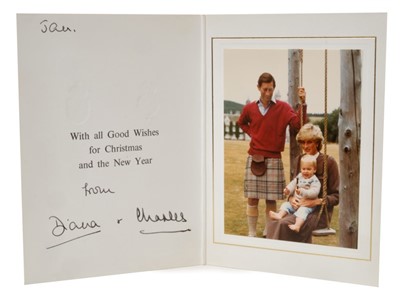 Lot 37 - TRH The Prince and Princess of Wales – signed 1983 Christmas card inscribed by Princess Diana