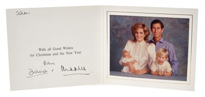 Lot 38 - TRH The Prince and Princess of Wales – signed 1984 Christmas card inscribed by Princess Diana