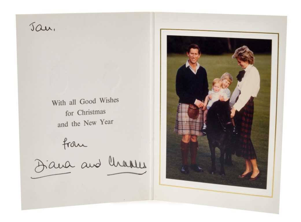 Lot 39 - TRH The Prince and Princess of Wales – signed 1985 Christmas card inscribed by Princess Diana
