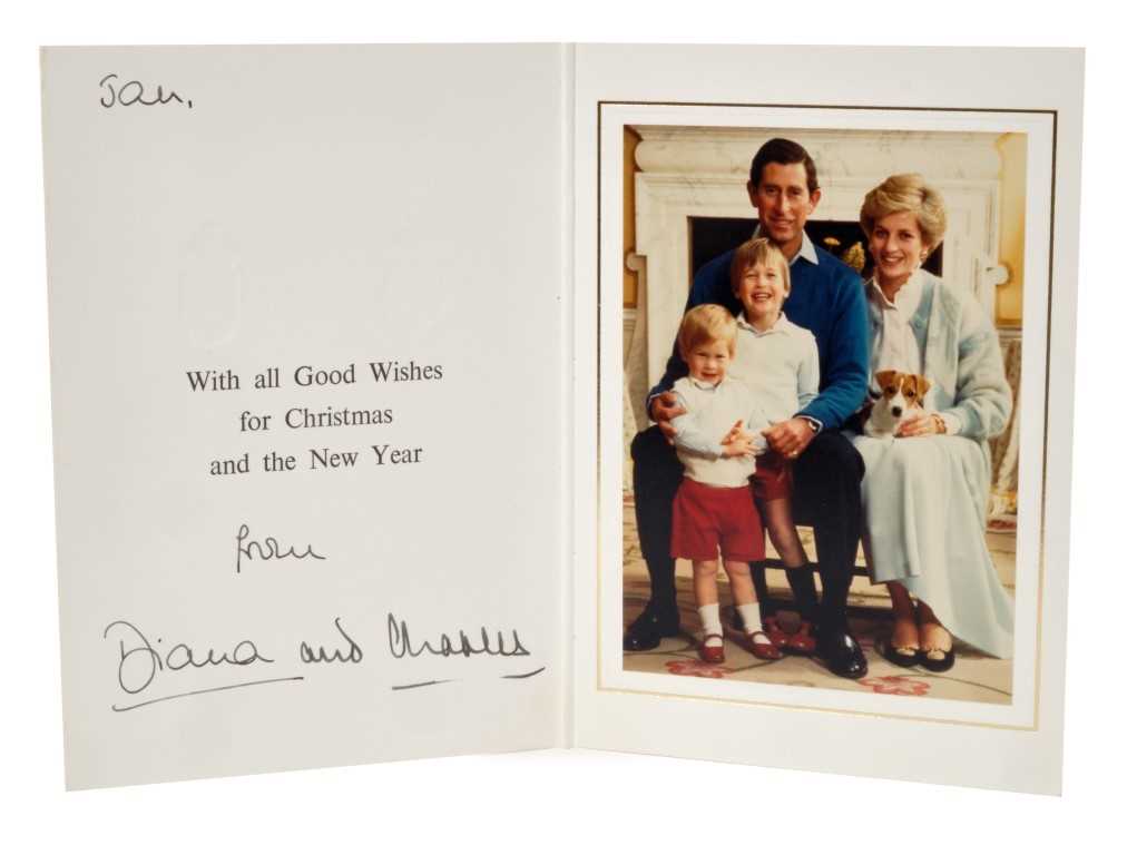 Lot 40 - TRH The Prince and Princess of Wales – signed 1986 Christmas card inscribed by Princess Diana