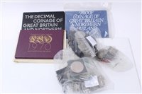 Lot 149 - G.B. mixed coinage – to include Royal Mint Proof Sets 1970, 1971, 1982, Elizabeth II cupro-nickel Crowns (x 145), Coronation 1953 (x 5), a small quantity of pre-1947 (estimated face value £1.55), V...
