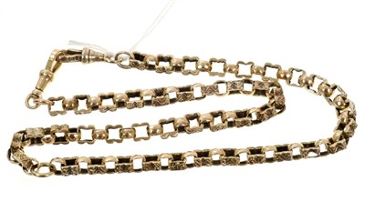 Lot 674 - Victorian 9ct gold watch chain, 42.5cm