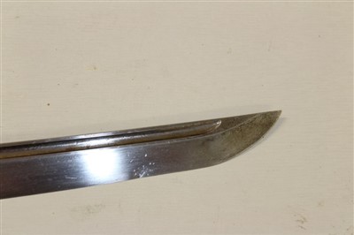 Lot 842 - Japanese katana, probably mid-17th century, carved fullered blade