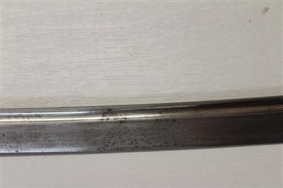 Lot 842 - Japanese katana, probably mid-17th century, carved fullered blade