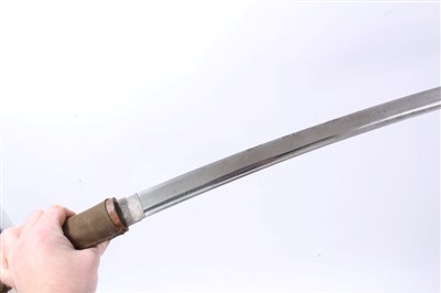 Lot 842 - Japanese katana, probably mid-17th century, carved fullered blade