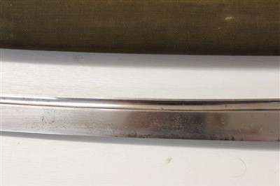 Lot 842 - Japanese katana, probably mid-17th century, carved fullered blade