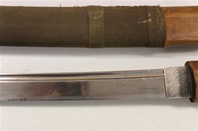 Lot 842 - Japanese katana, probably mid-17th century, carved fullered blade