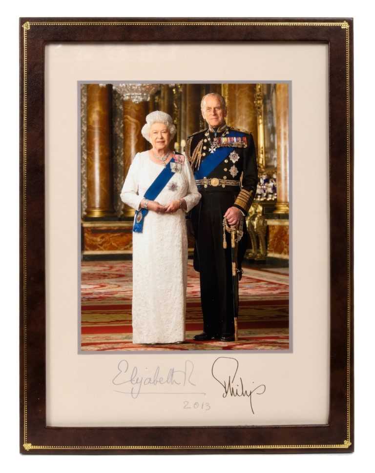 Lot 66 - HM Queen Elizabeth II and HRH The Duke of Edinburgh, signed presentation photograph of The Queen