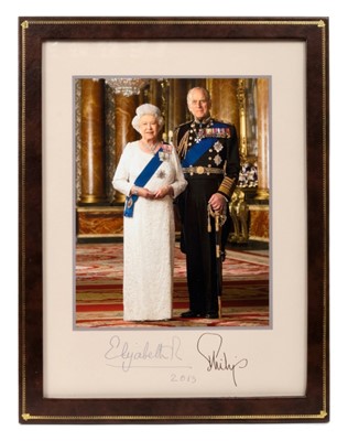 Lot 66 - HM Queen Elizabeth II and HRH The Duke of Edinburgh, signed presentation photograph of The Queen