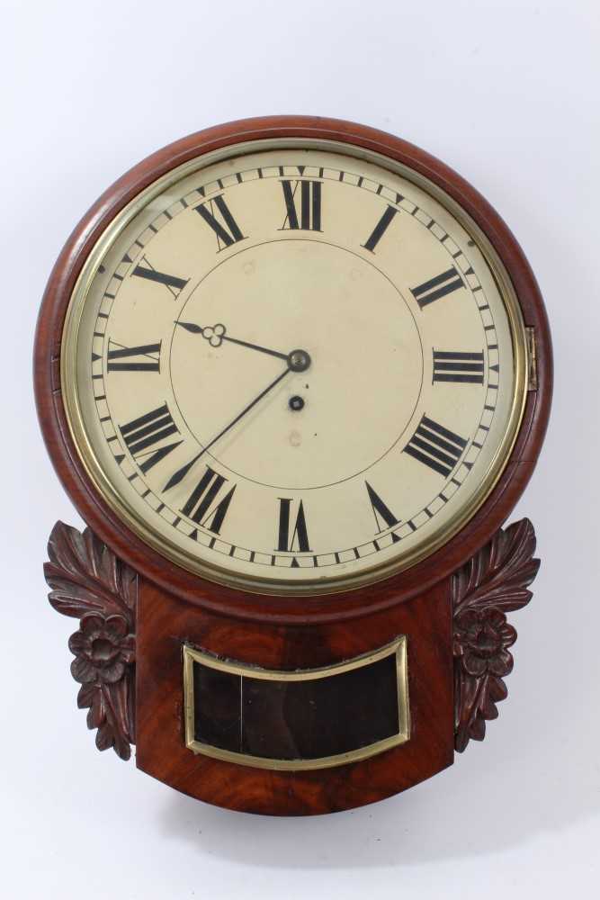 Lot 1284 - William IV wall clock with eight day single fusee movement