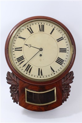 Lot 1284 - William IV wall clock with eight day single fusee movement