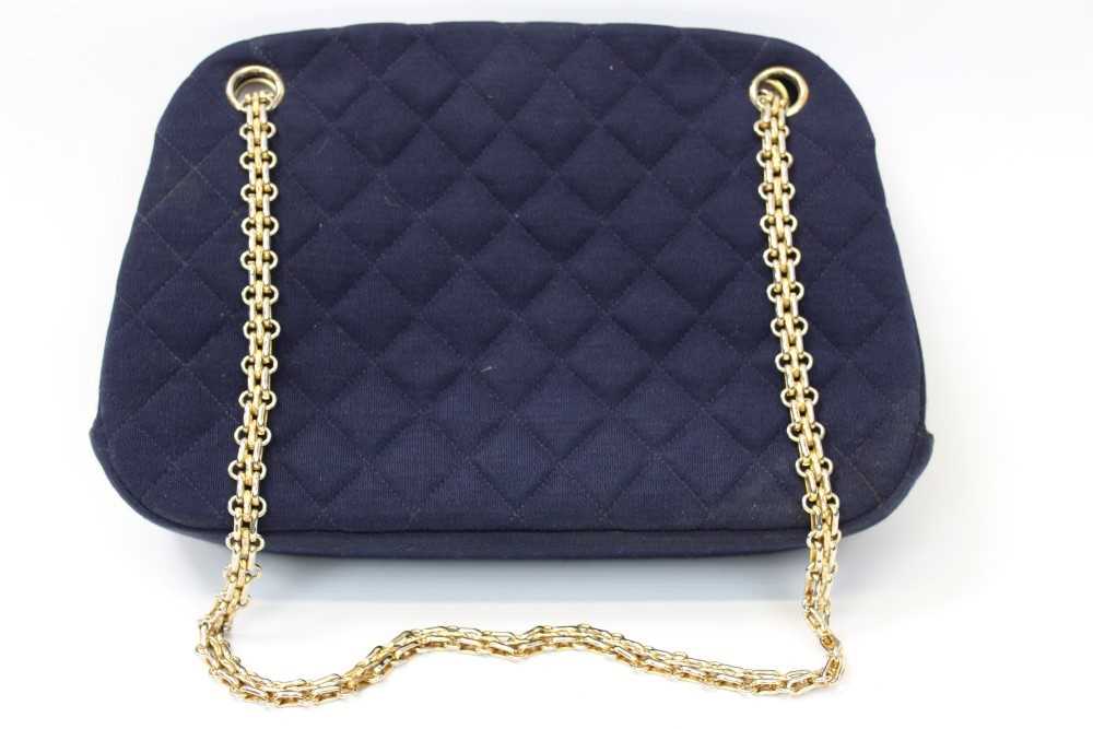 Lot 3069 - Chanel Navy Fabric Handbag
