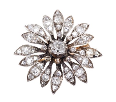 Lot 620 - Victorian diamond floral brooch