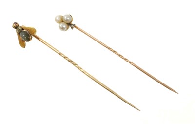 Lot 644 - Victorian stick pin; Edwardian stick pin