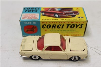 Lot 2838 - Corgi Volkswagen 1500 Karmann Ghia, cream no. 239, in original box