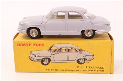 Lot 2842 - Dinky French Issue PL17 Panhard, mauve no. 547, in original box