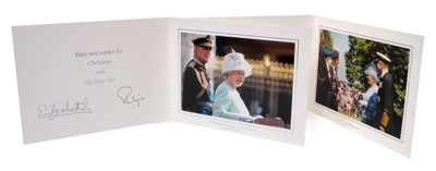 Lot 77 - HM Queen Elizabeth II and HRH The Duke of Edinburgh, two signed Christmas cards for 2004; 2005