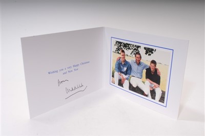 Lot 83 - HRH Prince Charles Prince of Wales – seven signed Christmas cards 1990s – 2000s, with gilt embossed Prince of Wales crowned ciphers
