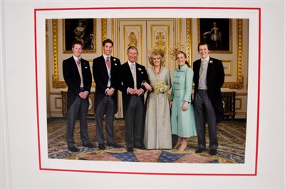 Lot 87 - TRH The Prince of Wales and The Duchess of Cornwall – two Christmas cards, twin gilt ciphers, colour photographs