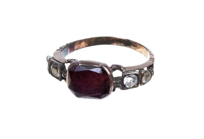 Lot 631 - Mid-18th Georgian garnet and paste ring