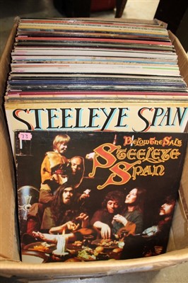 Lot 3572 - Box of LP records – including Steeleye Span, Jethro Tull, Prince Buster and Queen (approximately 60)