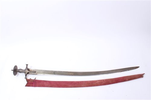 Lot 837 - 19th century Indian tulwar with silver