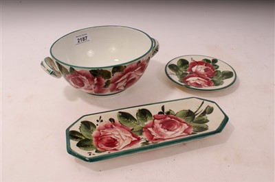 Lot 2187 - Three pieces of Wemyss pottery decorated in the Cabbage Rose Pattern