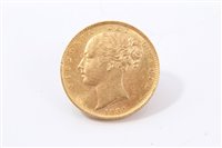 Lot 169 - G.B. gold Sovereign Victoria Y.H. shield back 1884M.  VF (1 coin)