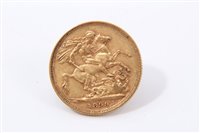 Lot 174 - G.B. gold Sovereign Victoria O.H. 1899M.  F (1 coin)