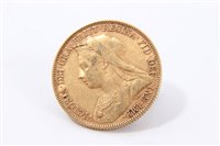 Lot 174 - G.B. gold Sovereign Victoria O.H. 1899M.  F (1 coin)