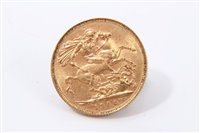 Lot 175 - G.B. gold Sovereign Victoria O.H. 1900.  GVF (1 coin)