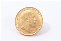 Lot 179 - G.B. gold Sovereign Edward VII 1910.  VF (1 coin)