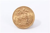 Lot 190 - G.B. gold Sovereign George V 1913.  GVF (1 coin)